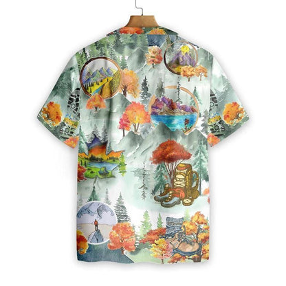 Hiking Beautiful Landscape Custom Name Hawaiian Shirt, Hawaiian For Gift