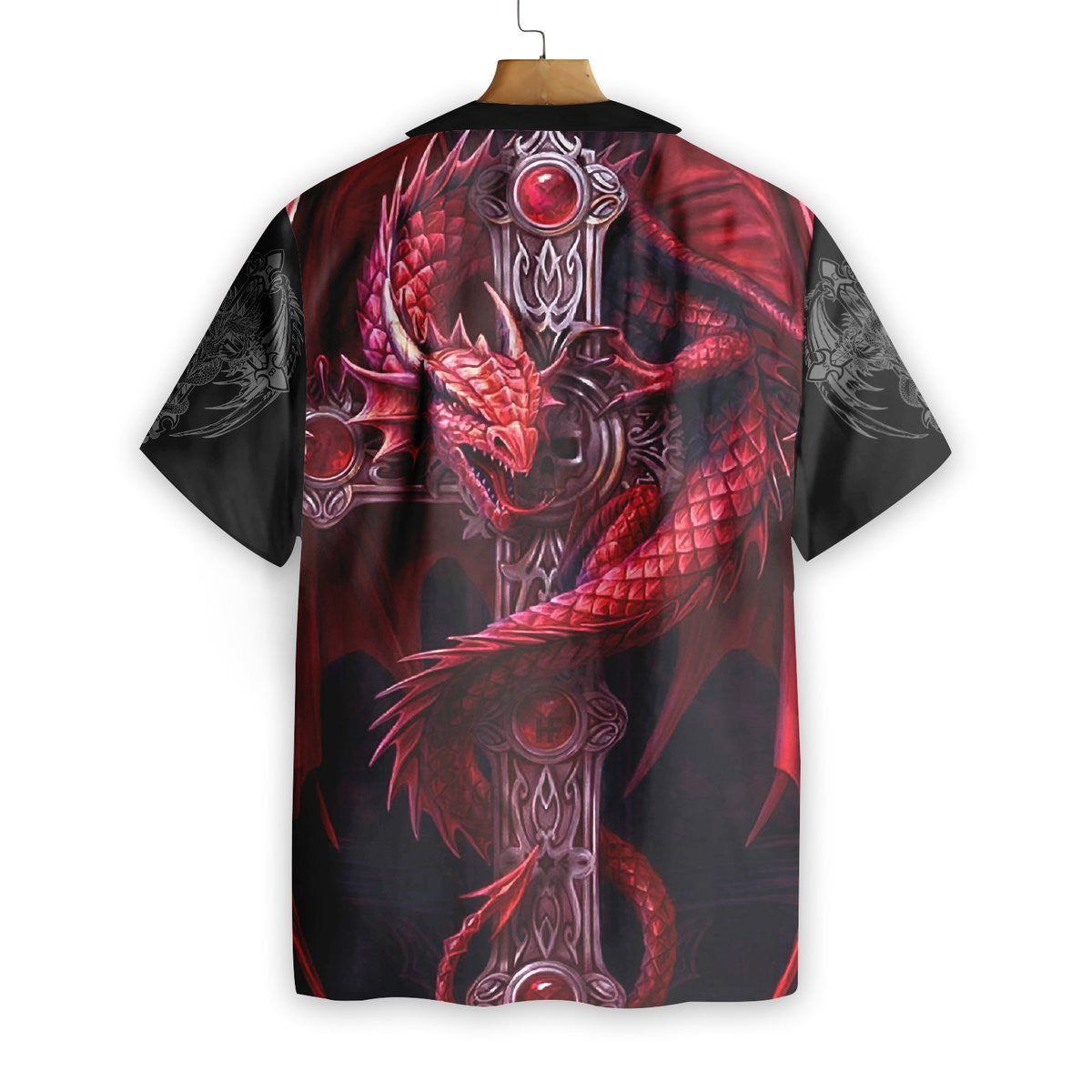 Tattoos Dragon Magenta Léine Ornáideach Haváís, Bronntanas Léine Haváí, Bronntanas Nollag