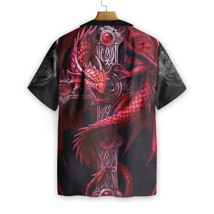 Tattoos Dragon Magenta Léine Ornáideach Haváís, Bronntanas Léine Haváí, Bronntanas Nollag