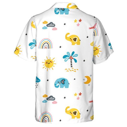 Eilifint Leanbh le Crann Rainbow Grian Agus Scamall Léine Haváís, Bronntanas Léine Haváís, Bronntanas Nollag