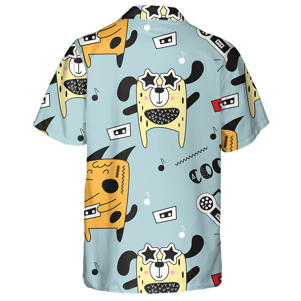 Cool Dogs And Music In Scandinavian Style Hawaiian Shirt, Hawaiian Shirt Gift, Christmas Gift