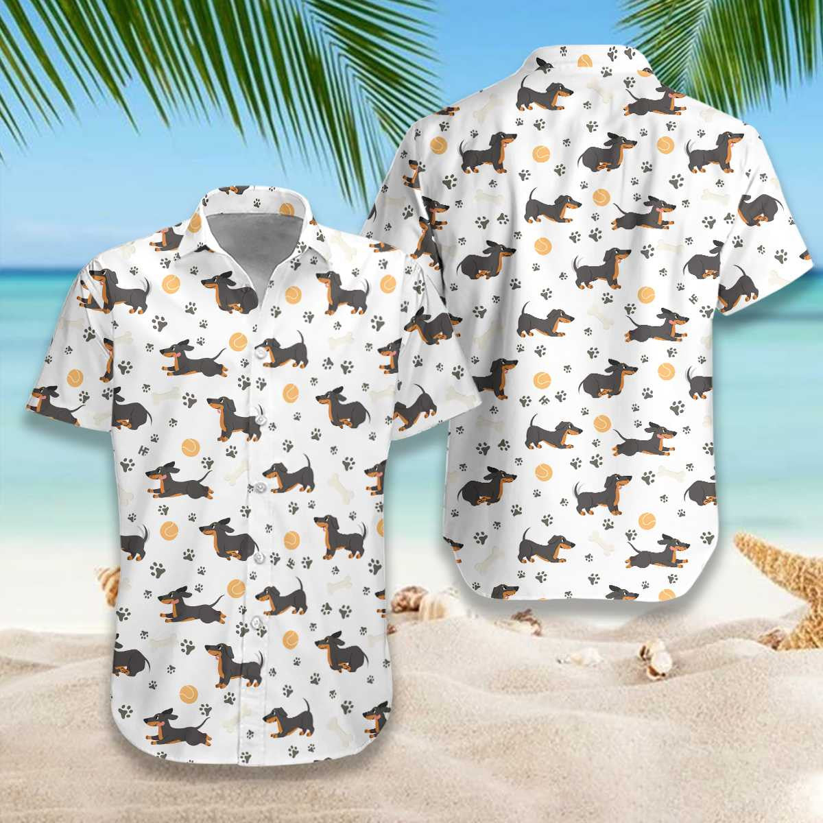 All I Love Is Dachshund Design Hawaiian Shirt, Hawaiian For Gift