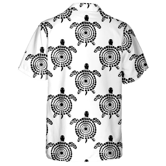 Stylized Sea Turtle Vintage Colorful Style Hawaiian Shirt, Hawaiian Shirt Gift, Christmas Gift