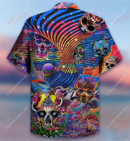 Skulls Crazy Faigh Ard Hippie Léine Gearr Haváís Laethanta Saoire Léinte Tropical Léinte haváís Oirbheartaíochta Léinte Greannmhar Haváís, Léine Haváís Bronntanas, Bronntanas Nollag