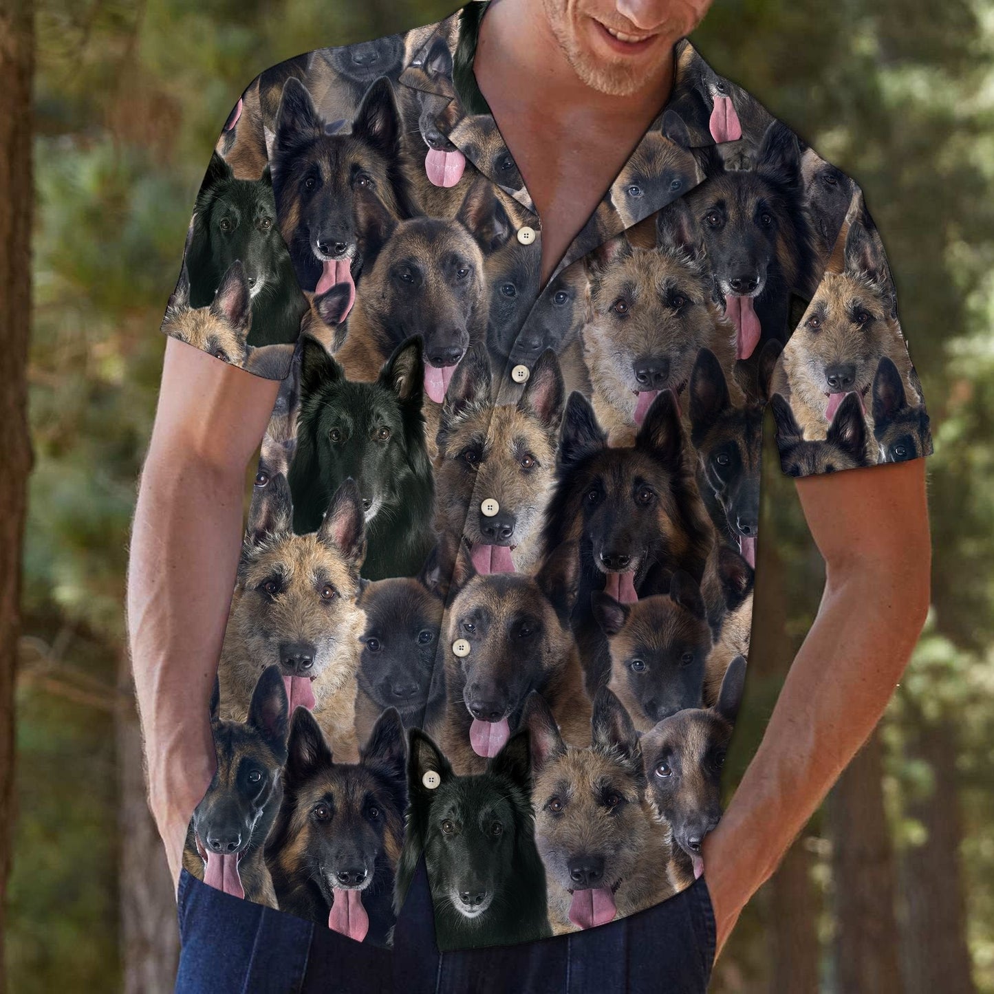 Cute Belgian Shepherd Pattern Awesome Hawaiian Shirt,Hawaiian Shirt Gift, Christmas Gift