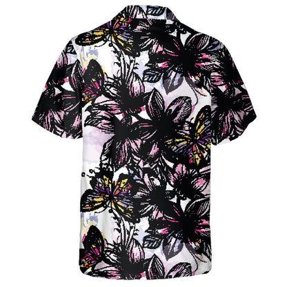 Téama Féileacán Le Bláthanna Greanta Agus Spotaí Uiscedhatha Léine Haváís, Bronntanas Léine Haváís, Bronntanas Nollag