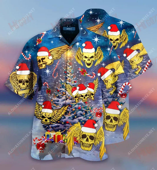 Cloigeann Eitilte Le Sciatháin Aingil Ag Nollaig Gearr Léine Haváís Caitheamh aimsire Léinte haváíseacha Léinte Trópaiceacha D'Fhir Léinte haváíais do Mhná, Bronntanas Léine Haváís, Bronntanas Nollag