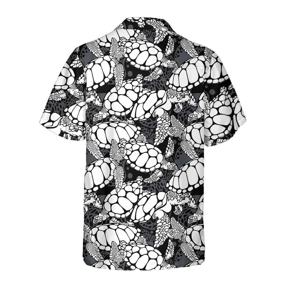 Monogram Sea Turtle Pattern Hawaiian Shirt,Hawaiian Shirt Gift, Christmas Gift