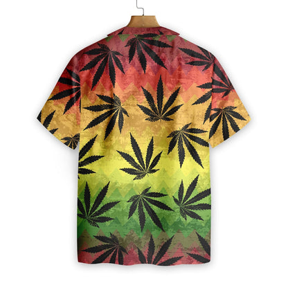 Marijuana Leaf Rasta Vivid Color Design Hawaiian Shirt,Hawaiian Shirt Gift, Christmas Gift
