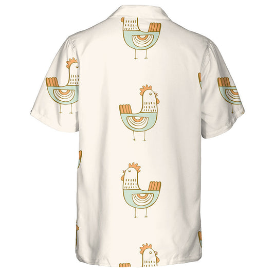 Funny Chicken Hen On Light Pink Background Hawaiian Shirt, Hawaiian Shirt Gift, Christmas Gift
