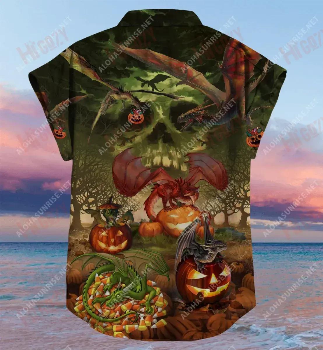 Amazing Dragon Halloween Short Hawaiian Shirt Vacation Short Sleeve Vintage Hawaiian Shirts Hawaiian Shirt, Christmas Gift