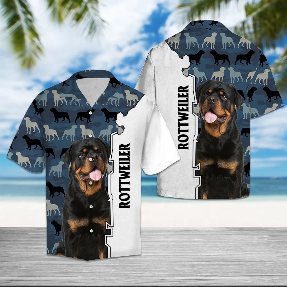 Bronntanas do Lovers Madraí Rottweiler Camo Patrún Míleata Léine Haváís, Bronntanas Léine Haváís, Bronntanas Nollag