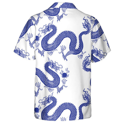 Beautiful Vintage Ink Chinese Dragon With Pearl Hawaiian Shirt, Hawaiian Shirt Gift, Christmas Gift