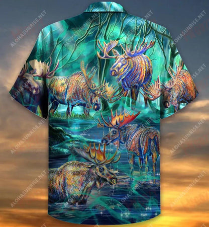 Is Fearr Sa Bheatha Le Léine Gearr Muinchille Unisex Moose Léinte T an tSamhraidh haváíais Léinte Greannmhar Haváí, Bronntanas Léine Haváí, Bronntanas Nollag