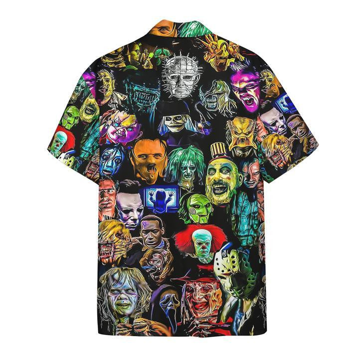 Horror Themed Scary Zombie Face Colorful Pattern Hawaiian Shirt, Hawaiian Shirt Gift, Christmas Gift
