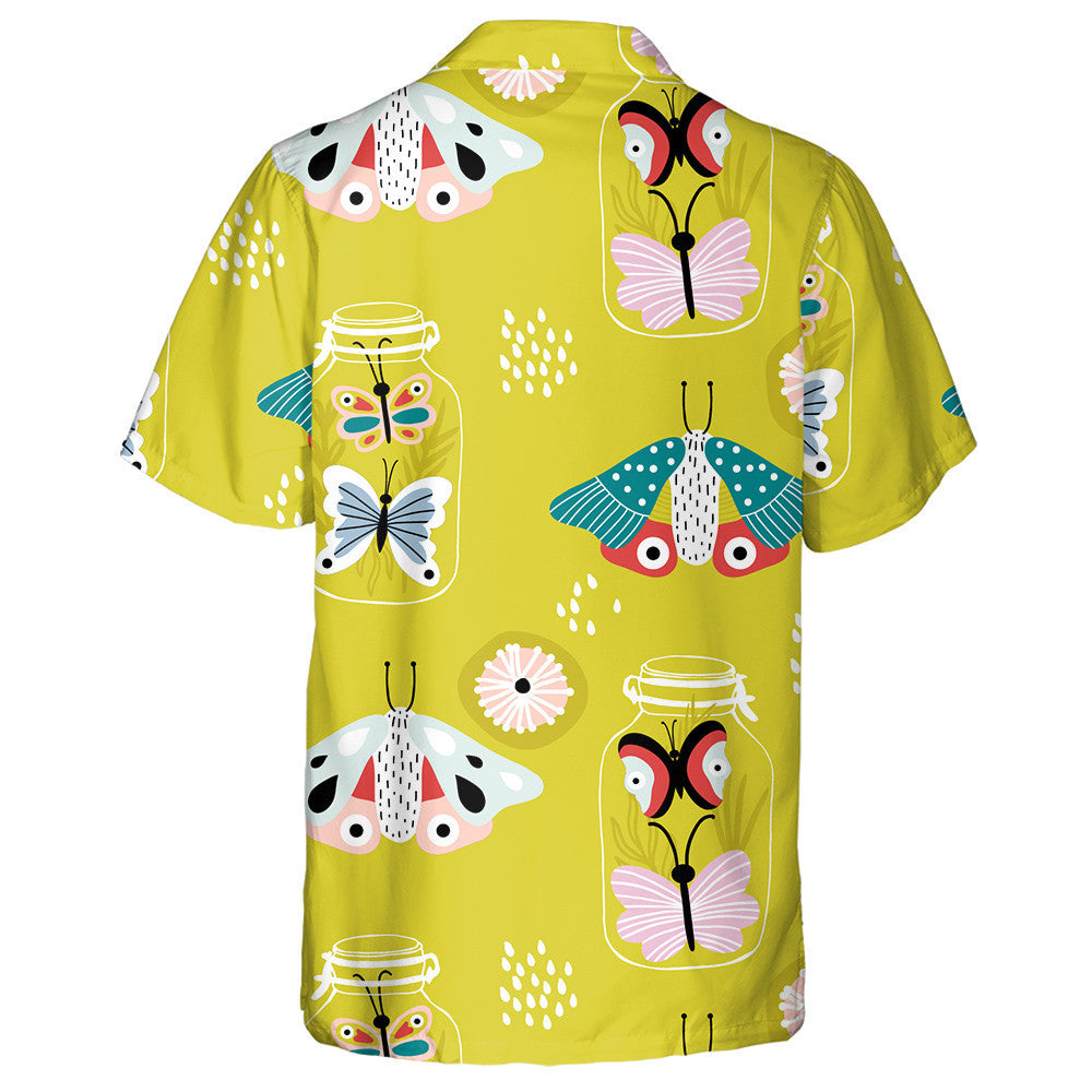 Theme Decorative Flowers And Butterflies In Jars Hawaiian Shirt, Hawaiian Shirt Gift, Christmas Gift