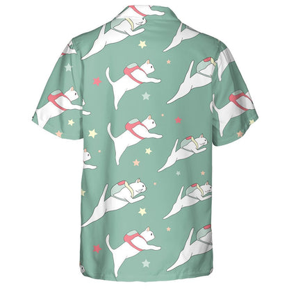 White Cats With Colored Backpacks In Space Hawaiian Shirt, Hawaiian Shirt Gift, Christmas Gift