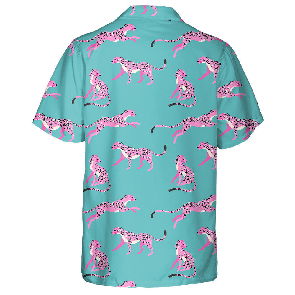 Trendy Pink Leopard Modern Wild Animal Hawaiian Shirt, Hawaiian Shirt Gift, Christmas Gift