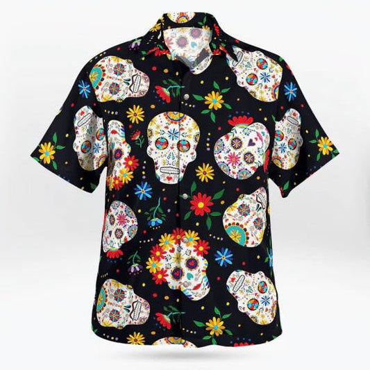 Cloigeann Siúcra le Bláthanna ildaite ar fud an Dearaidh Léine Haváís, Bronntanas Léine Haváís, Bronntanas Nollag