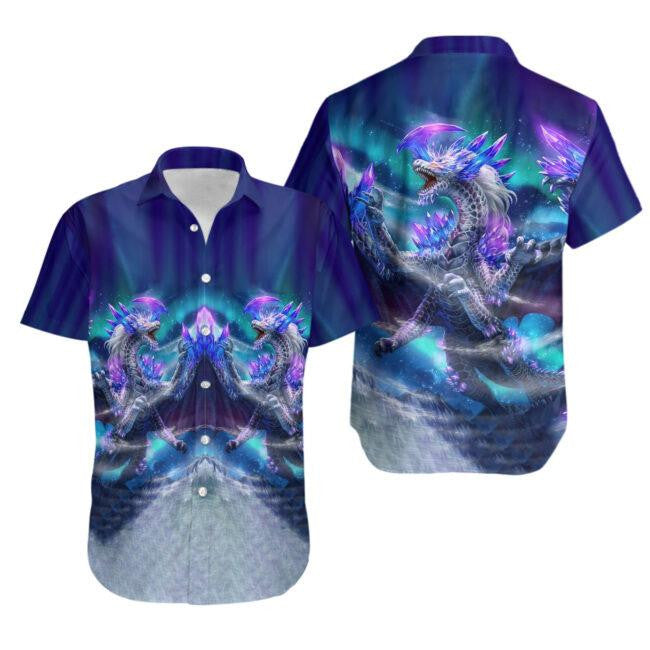 Blue Dragon Lover 3D Pattern Hawaiian Shirt, Hawaiian For Gift
