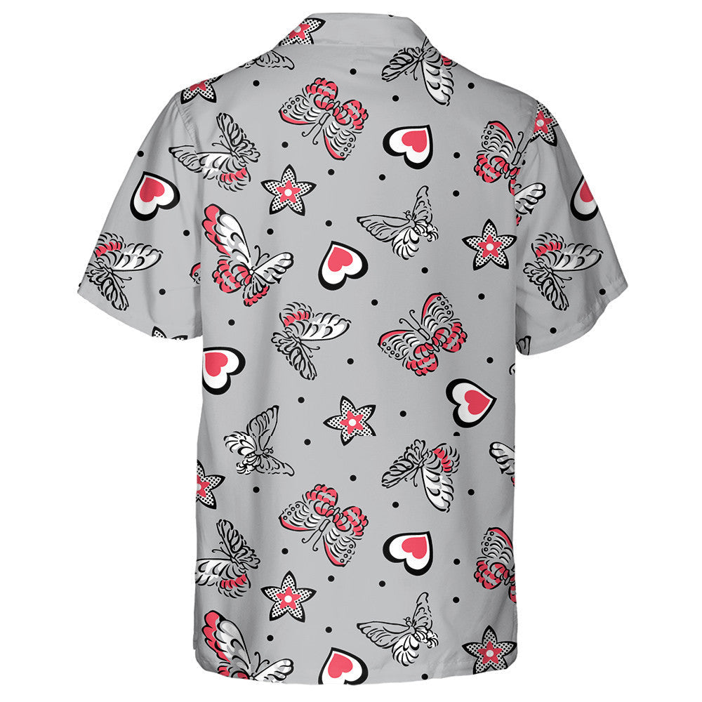 Féileacáin Láimhe Tarraingthe Agus Croí Le Réaltaí Dotáilte Léine Haváís, Bronntanas Léine haváí, Bronntanas Nollag