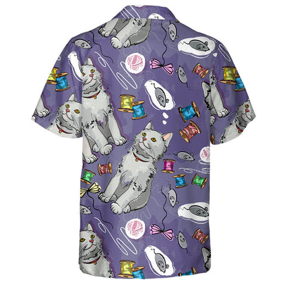 Cheerful Kittens Cat Dreams Of A Mouse Hawaiian Shirt, Hawaiian Shirt Gift, Christmas Gift