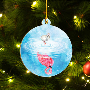 Christmas Flamingo Ornaments Set, Flamingo Ho Ho Ornaments, Funny Christmas Ornament Family Gift Idea For Flamingo Lover