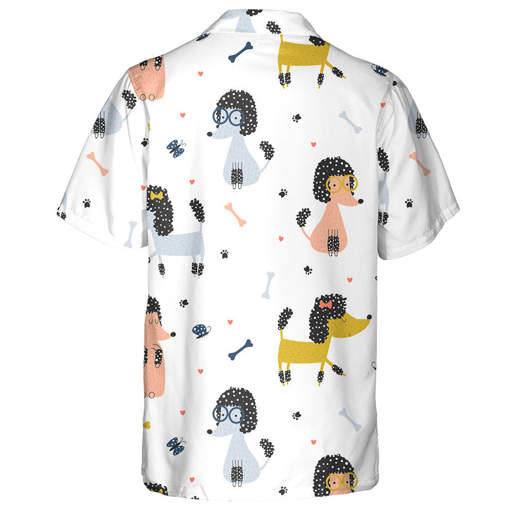 Poodles In Children Style On White Hawaiian Shirt, Hawaiian Shirt,Hawaiian Shirt Gift, Christmas Gift