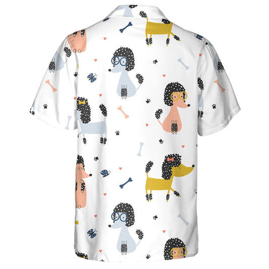 Poodles In Children Style On White Hawaiian Shirt, Hawaiian Shirt,Hawaiian Shirt Gift, Christmas Gift