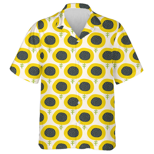 Simple Circle Abstract Sunflower Field Pattern Hawaiian Shirt,Hawaiian Shirt Gift, Christmas Gift