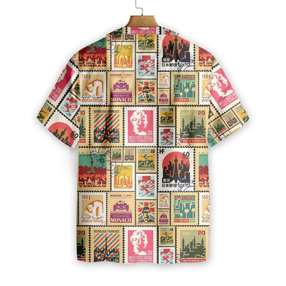 Stamps Cities World Vintage Travel Lovely Design Hawaiian Shirt, Hawaiian Shirt Gift, Christmas Gift