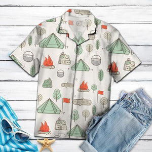 Amazing Hiking Camping Day Tent And Plant Hawaiian Shirt, Hawaiian Shirt Gift, Christmas Gift