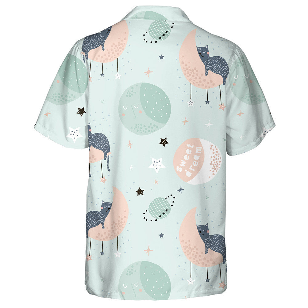 Cats On Moons And Starry Sky Aisling Sweet Léine Haváís, Bronntanas Léine Haváíais, Bronntanas Nollag