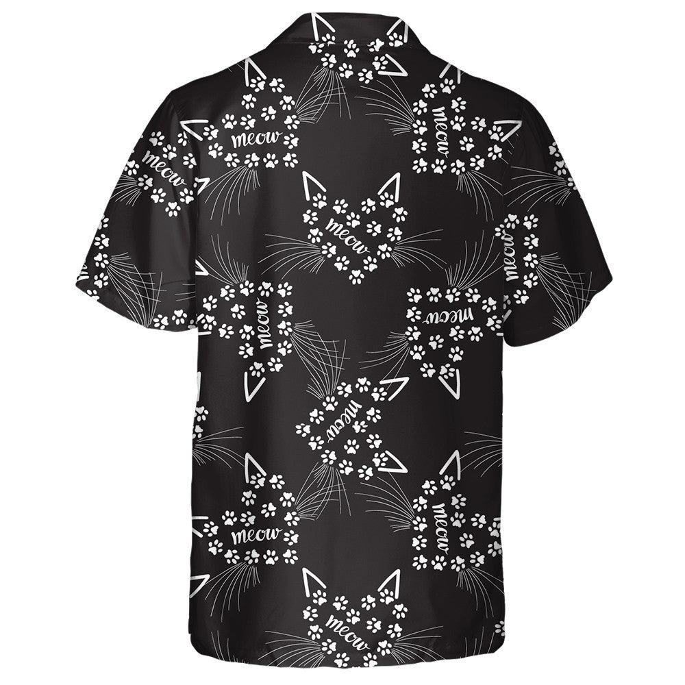 Black Heart Composition On A Cat Theme Hawaiian Shirt, Hawaiian Shirt Gift, Christmas Gift