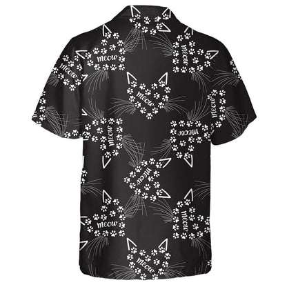 Black Heart Composition On A Cat Theme Hawaiian Shirt, Hawaiian Shirt Gift, Christmas Gift