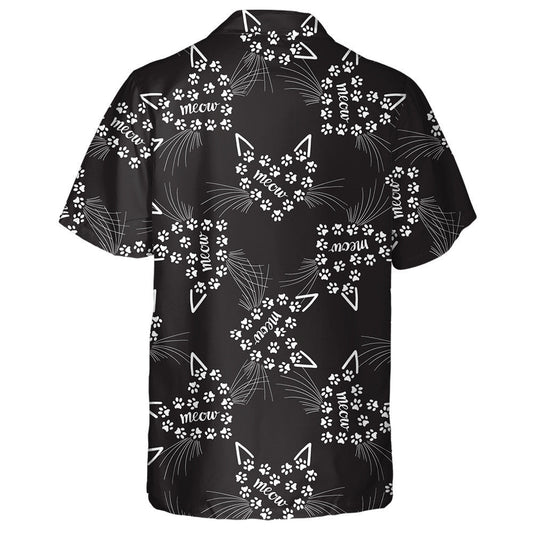 Black Heart Composition On A Cat Theme Hawaiian Shirt, Hawaiian Shirt Gift, Christmas Gift