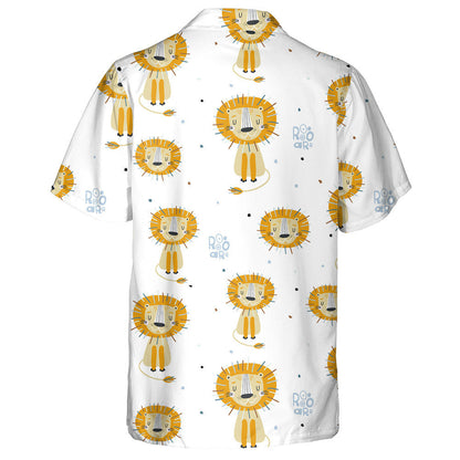 Sleeping Lion And Text On White Background Hawaiian Shirt, Hawaiian Shirt Gift, Christmas Gift