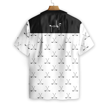 White Cross Golf Clubs Pattern Background Hawaiian Shirt,Hawaiian Shirt Gift, Christmas Gift