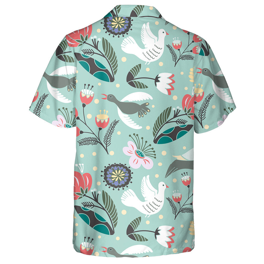 Various Flowers With Different Beautiful Bird Hawaiian Shirt, Hwaiian For Gift