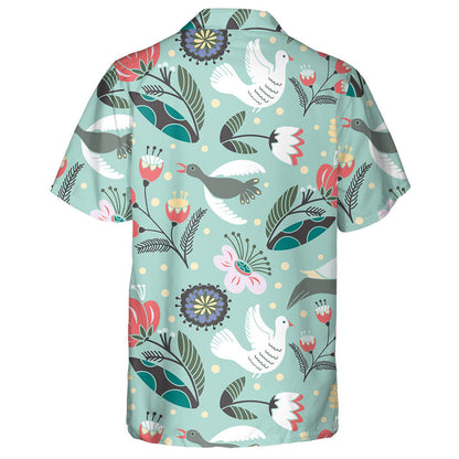 Various Flowers With Different Beautiful Bird Hawaiian Shirt, Hwaiian For Gift