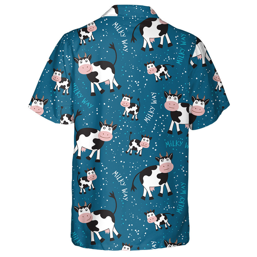Cows Calves And The Starry Sky Hawaiian Shirt,Hawaiian Shirt Gift, Christmas Gift