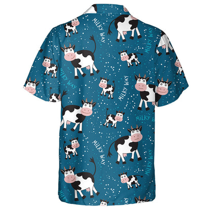 Cows Calves And The Starry Sky Hawaiian Shirt,Hawaiian Shirt Gift, Christmas Gift