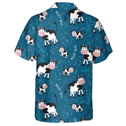 Cows Calves And The Starry Sky Hawaiian Shirt,Hawaiian Shirt Gift, Christmas Gift