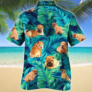 Shar Pei Dog Lovers Gift Tropical Style Hawaiian Shirt, Hawaiian Shirt Gift, Christmas Gift