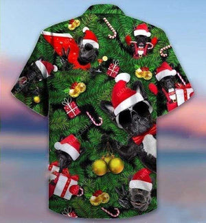 French Bulldog Santa Merry Christmas Vintage Style Design Hawaiian Shirt, Hawaiian Shirt Gift, Christmas Gift