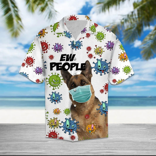 Aoire Gearmánach ag caitheamh Masc Aghaidh Daoine Ew Daoine Patrún Léine haváí, Bronntanas Léine Haváíais, Bronntanas Nollag