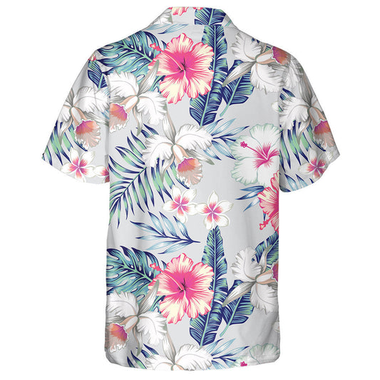 Bláthanna Hibiscus Coimhthíocha Trópaiceacha Magairlín Plumeria Patrún Bláthanna Léine Haváís, Bronntanas Léine Haváíais, Bronntanas Nollag