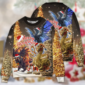 Dragon Merry Christmas Stronger Bright Ugly Christmas Sweater, Christmas Gift, Gift Christmas 2024