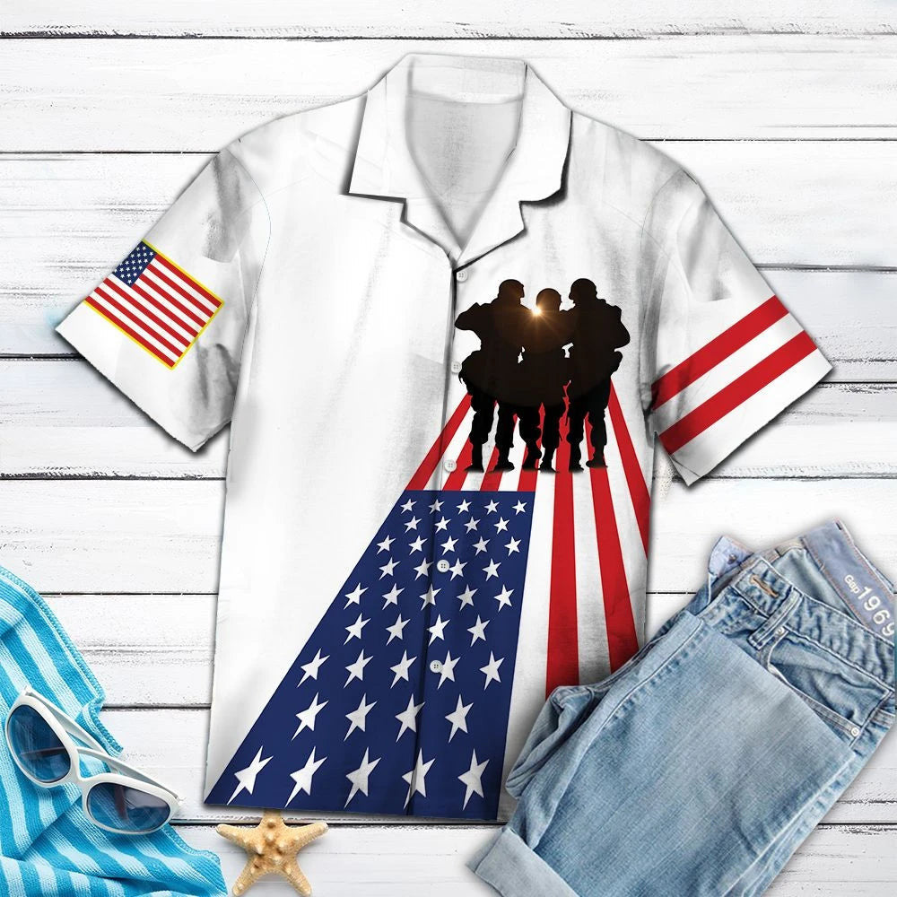 Veterans Of America God Is My Father Pattern Hawaiian Shirt, Hawaiian Shirt Gift, Christmas Gift