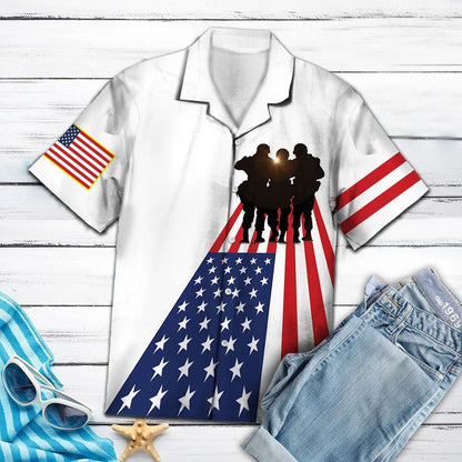 Veterans Of America God Is My Father Pattern Hawaiian Shirt, Hawaiian Shirt Gift, Christmas Gift